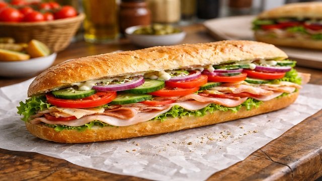 Fresh, loaded baguette from a local Harlow sandwich shop
